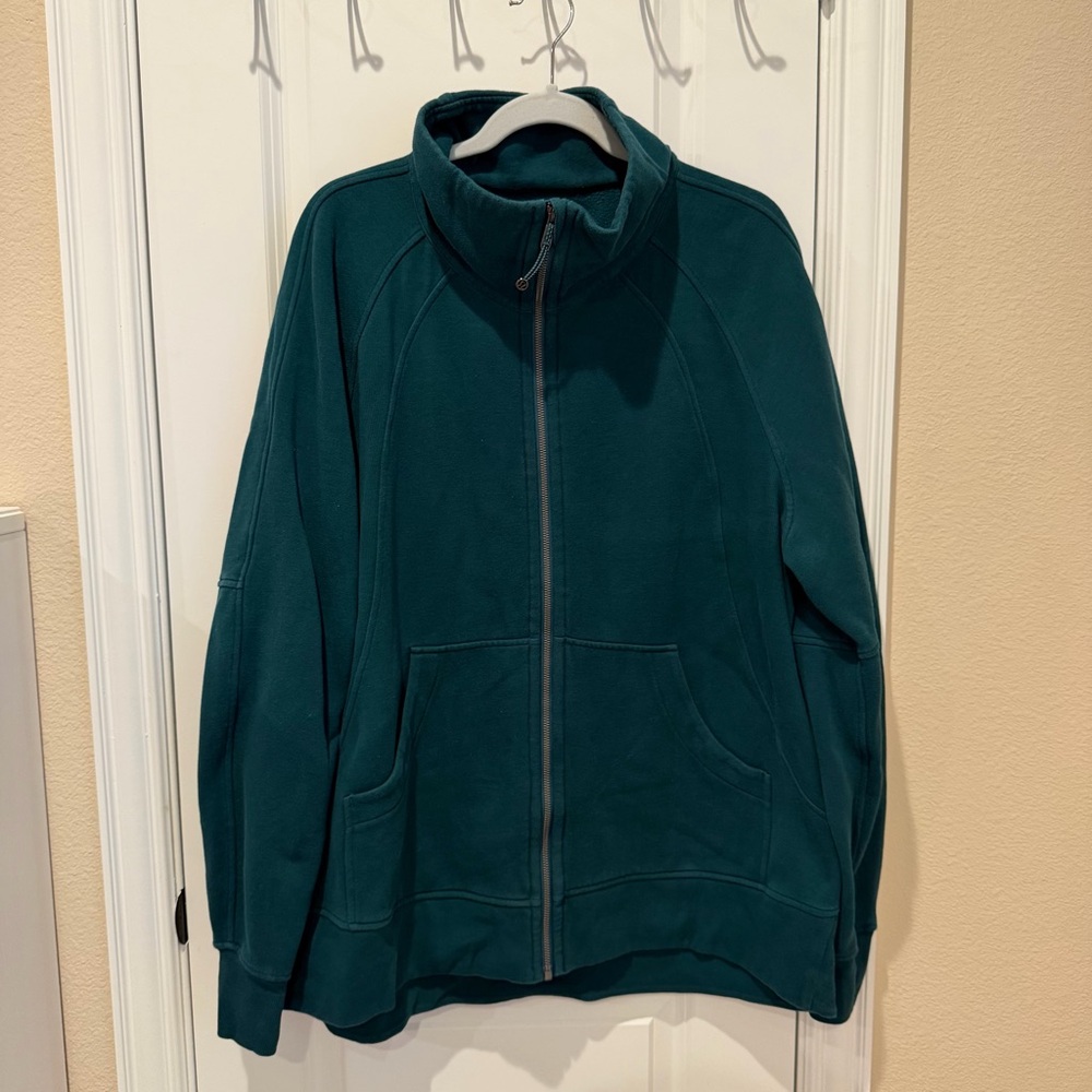 Lululemon Oversized Scuba Full Zip Funnel Neck Long Storm Teal